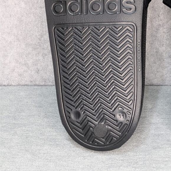 NWOT Adidas Adilette Shower Slip On Sandals Slides Core Black White  Mens 11 - Picture 7 of 9